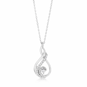 9ct White Gold 1/10 Carat Luminesce Lab grown Diamond Pendant on 42cm Chain