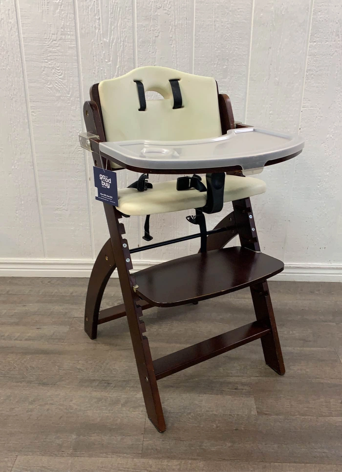 Abiie Beyond Junior Y Wooden High Chair, Mahogany/White