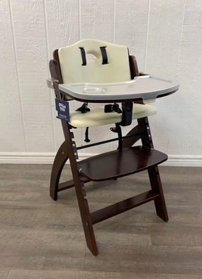 Abiie Beyond Junior Y Wooden High Chair, Mahogany/White
