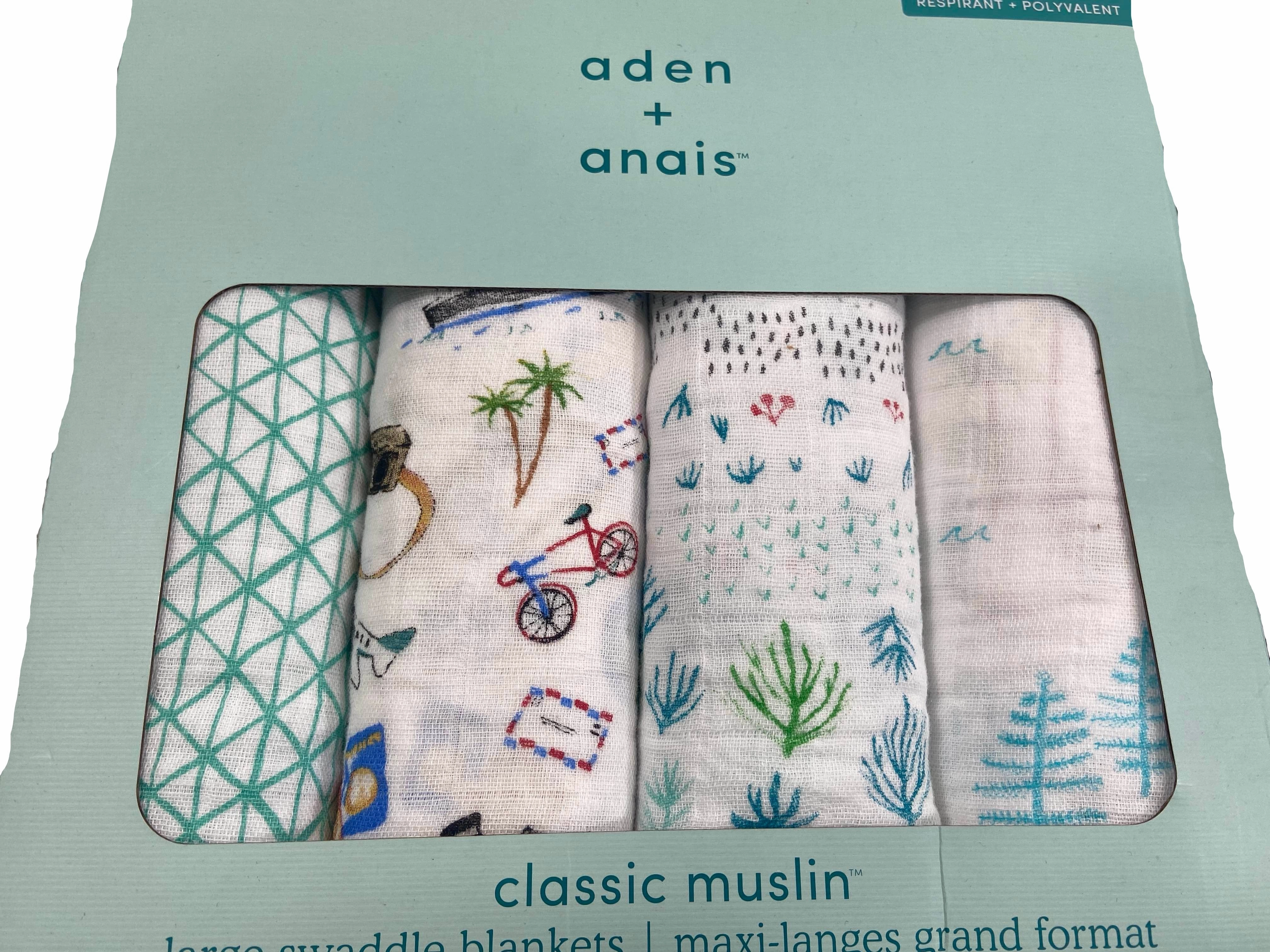 Aden   Anais Cotton Muslin Swaddle, 4pk, Around the World