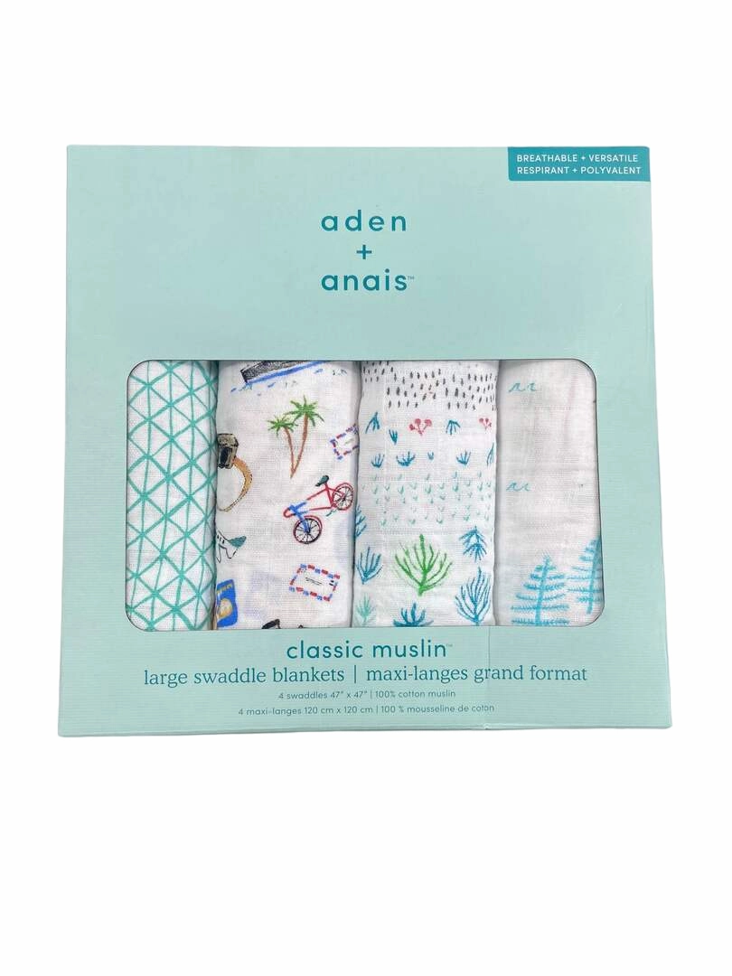 Aden   Anais Cotton Muslin Swaddle, 4pk, Around the World