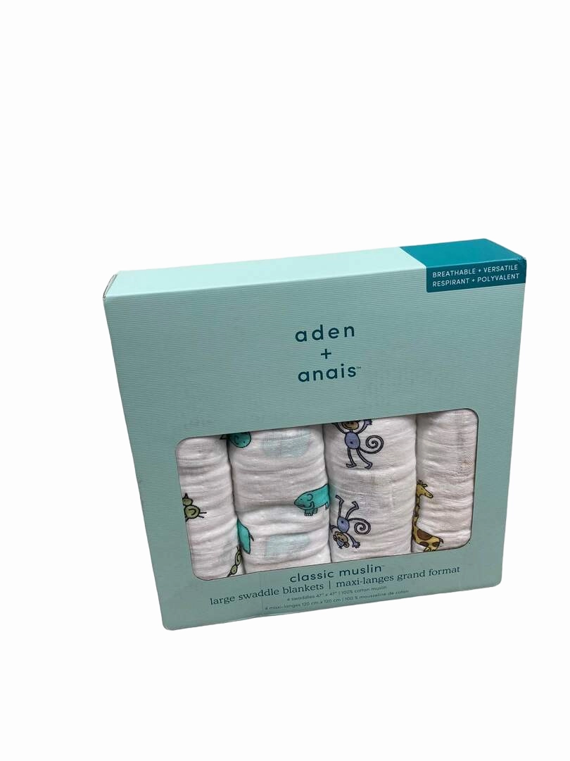 Aden   Anais Essentials Muslin Swaddle, 4pk, Jungle Jam