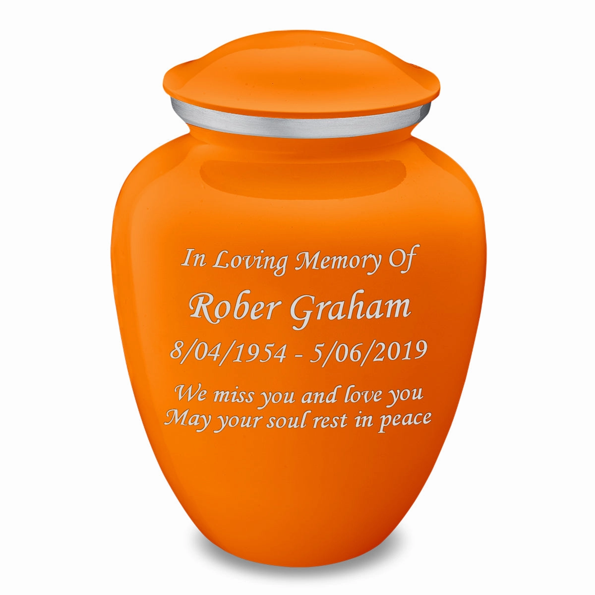 Adult Embrace Burnt Orange Custom Engraved Cremation Urn