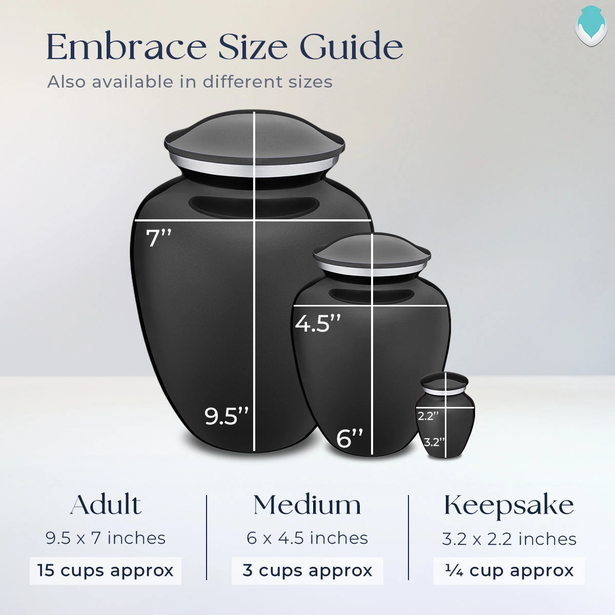 Adult Embrace Charcoal Portrait Cremation Urn