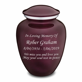 Adult Embrace Cherry Purple Custom Engraved Cremation Urn