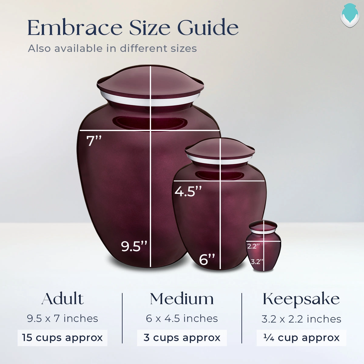 Adult Embrace Cherry Purple Portrait Cremation Urn