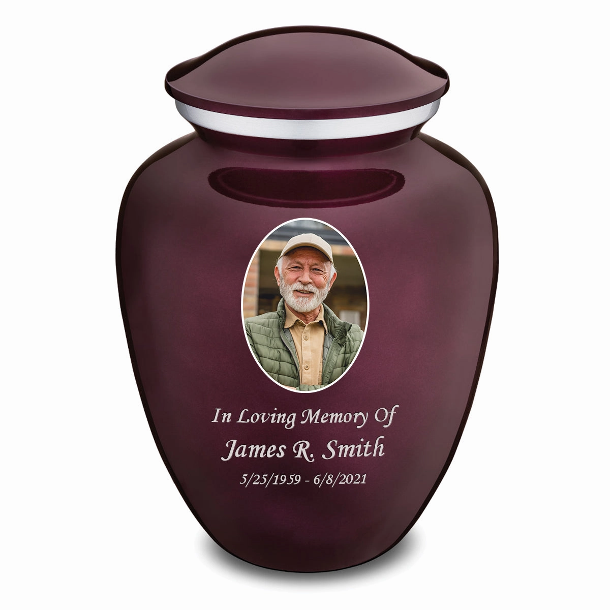Adult Embrace Cherry Purple Portrait Cremation Urn