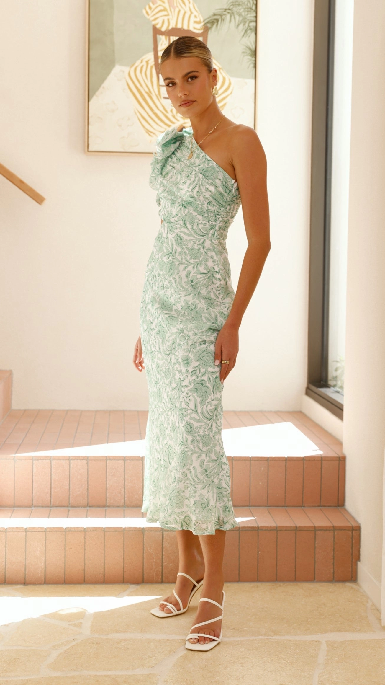 Amina Maxi Dress - Green Floral