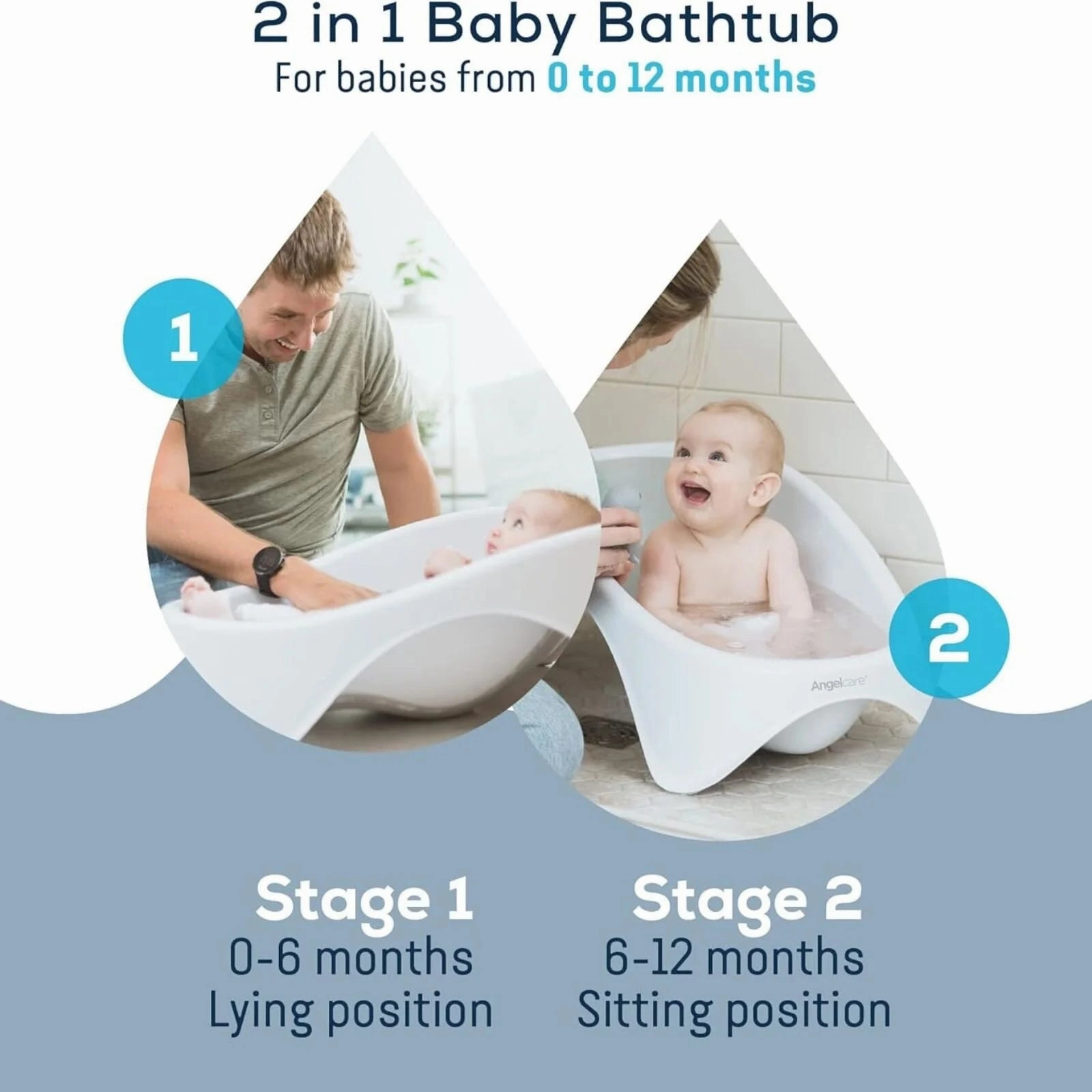 Angelcare Baby 2-in-1 Bath Tub