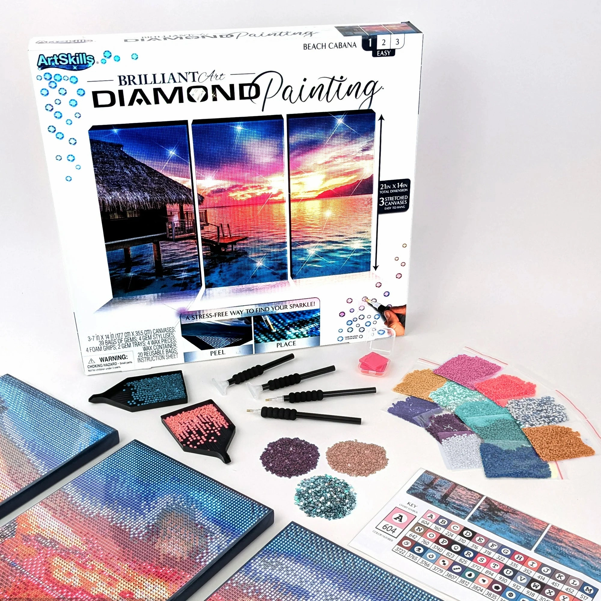 ArtSkills PA-9374 Brilliant Art Diamond Painting, Beach Cabana