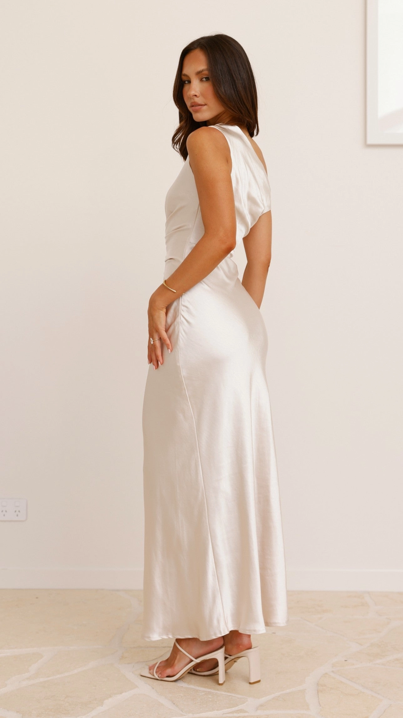 Auria Off Shoulder Maxi Dress - Champagne