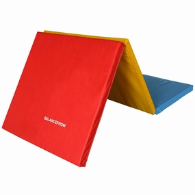 BalanceFrom BFGM3-1.5in-MC 6 Ft. x 2 Ft. x 1.5 In. Three-Fold High Density Foam Folding Exercise Mat, Multi-color