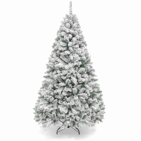 Best Choice Products SKY5091 9ft Snow Flocked Christmas Tree, Premium Holiday Pine Branches, Foldable Metal Base