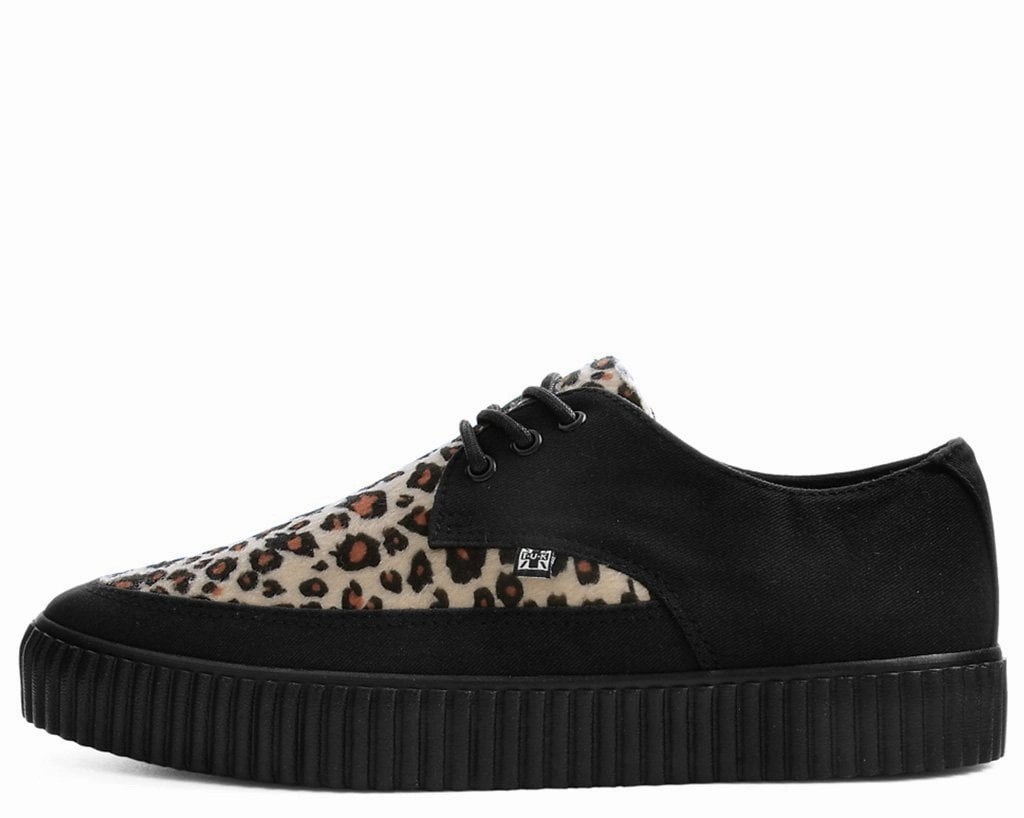 Black & Leopard Tie Pointed Lace Up EZC