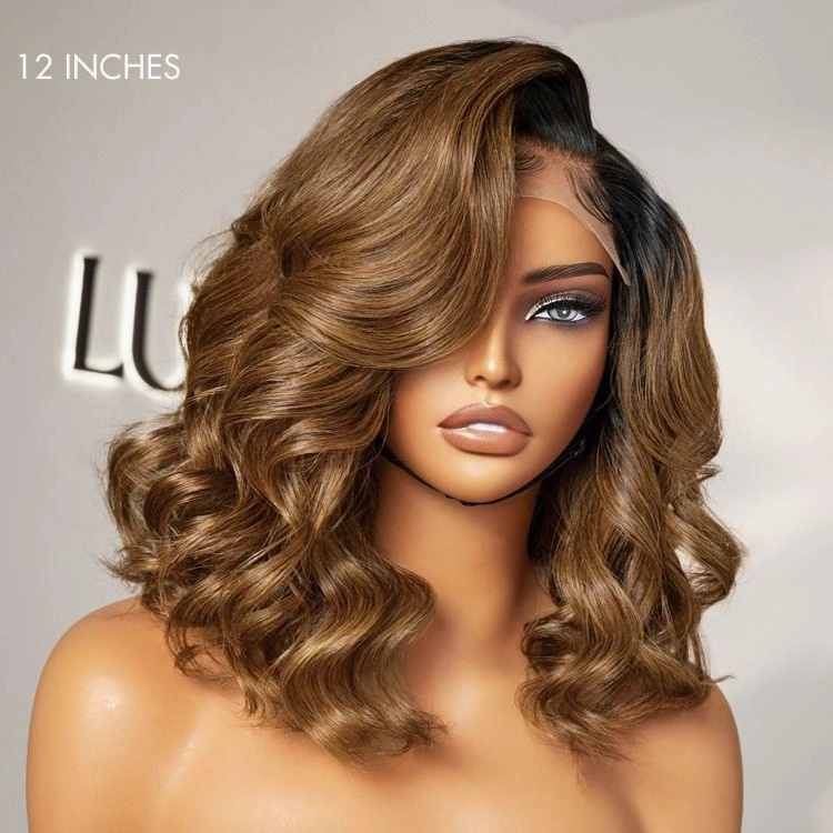 Bouncy Blonde Light Weight Left C Part Loose Wave Glueless 5x5 Closure Lace Wig Breathable Cap