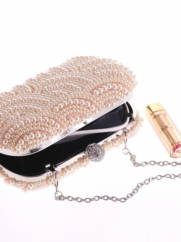Bridal Luxury Wedding Event Evening Pearl Clutch Women Purse