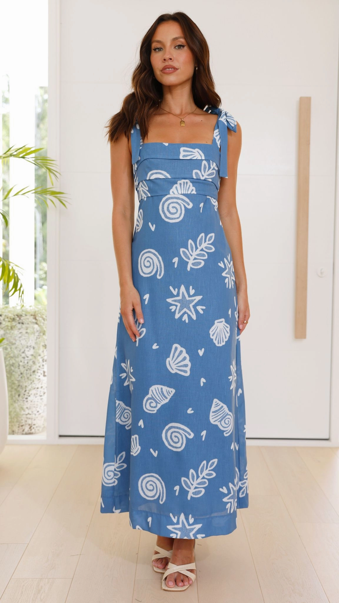 Caitlin Maxi Dress - Blue / White