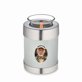 Candle Holder Embrace Pearl White Portrait Cremation Urn
