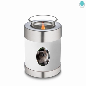 Candle Holder Pet Embrace White Portrait Cremation Urn