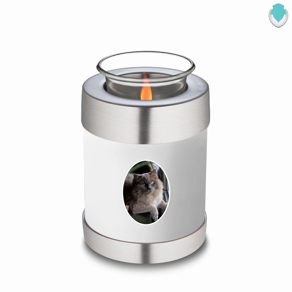 Candle Holder Pet Embrace White Portrait Cremation Urn