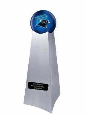 Championship Trophy Cremation Urn with Optional Carolina Panthers Ball Decor and Custom Metal Plaque