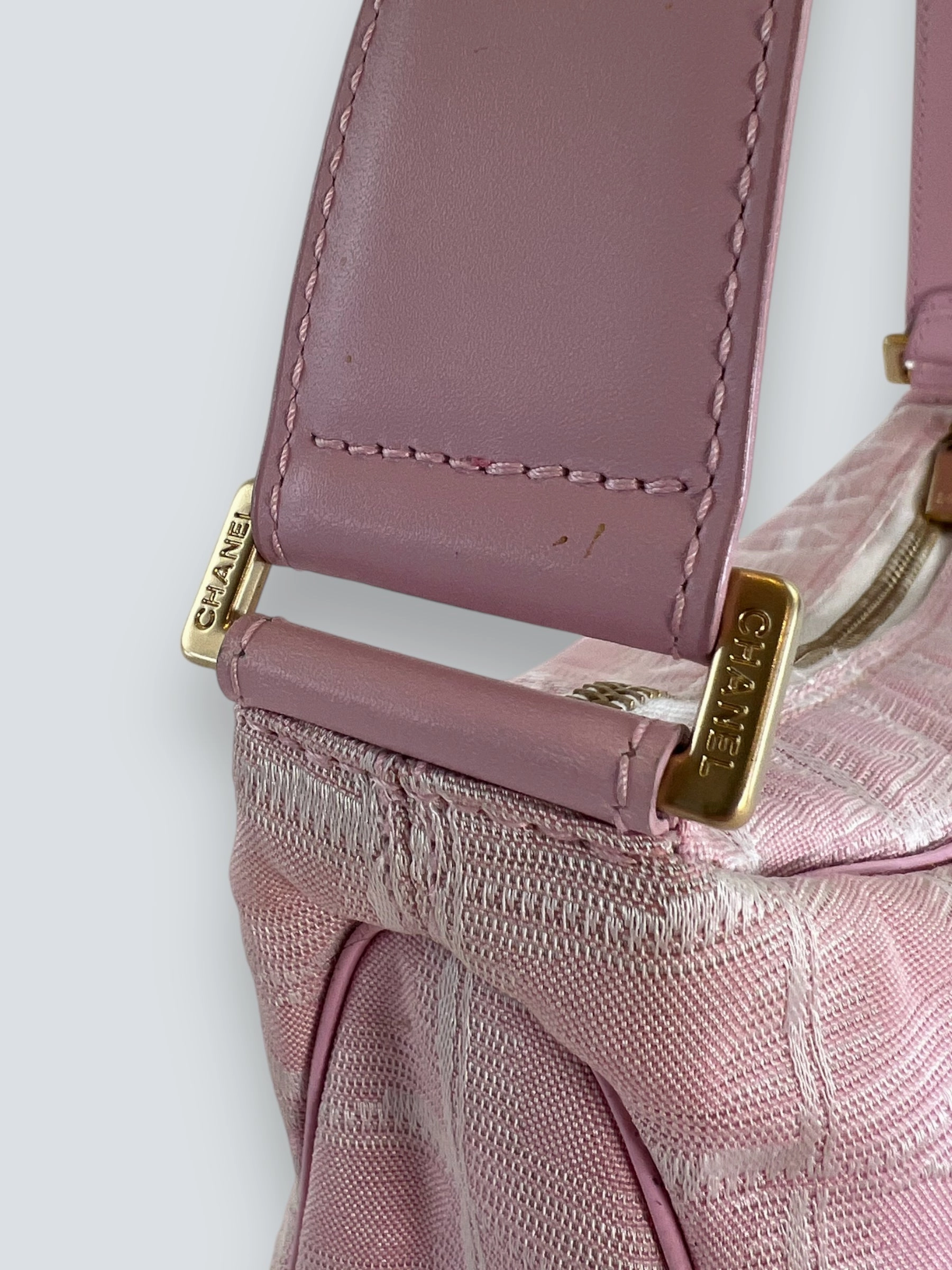 Chanel Pink Monogram Canvas Shoulder Bag