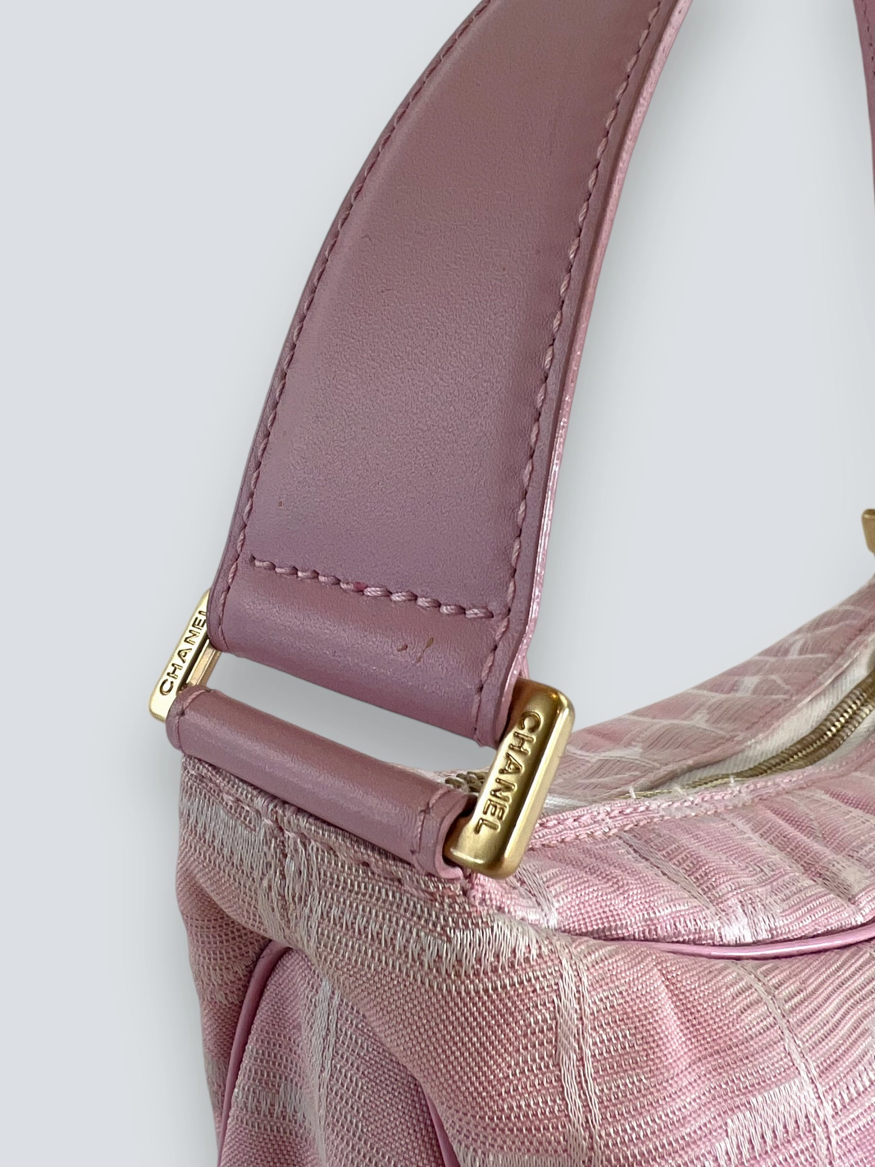 Chanel Pink Monogram Canvas Shoulder Bag