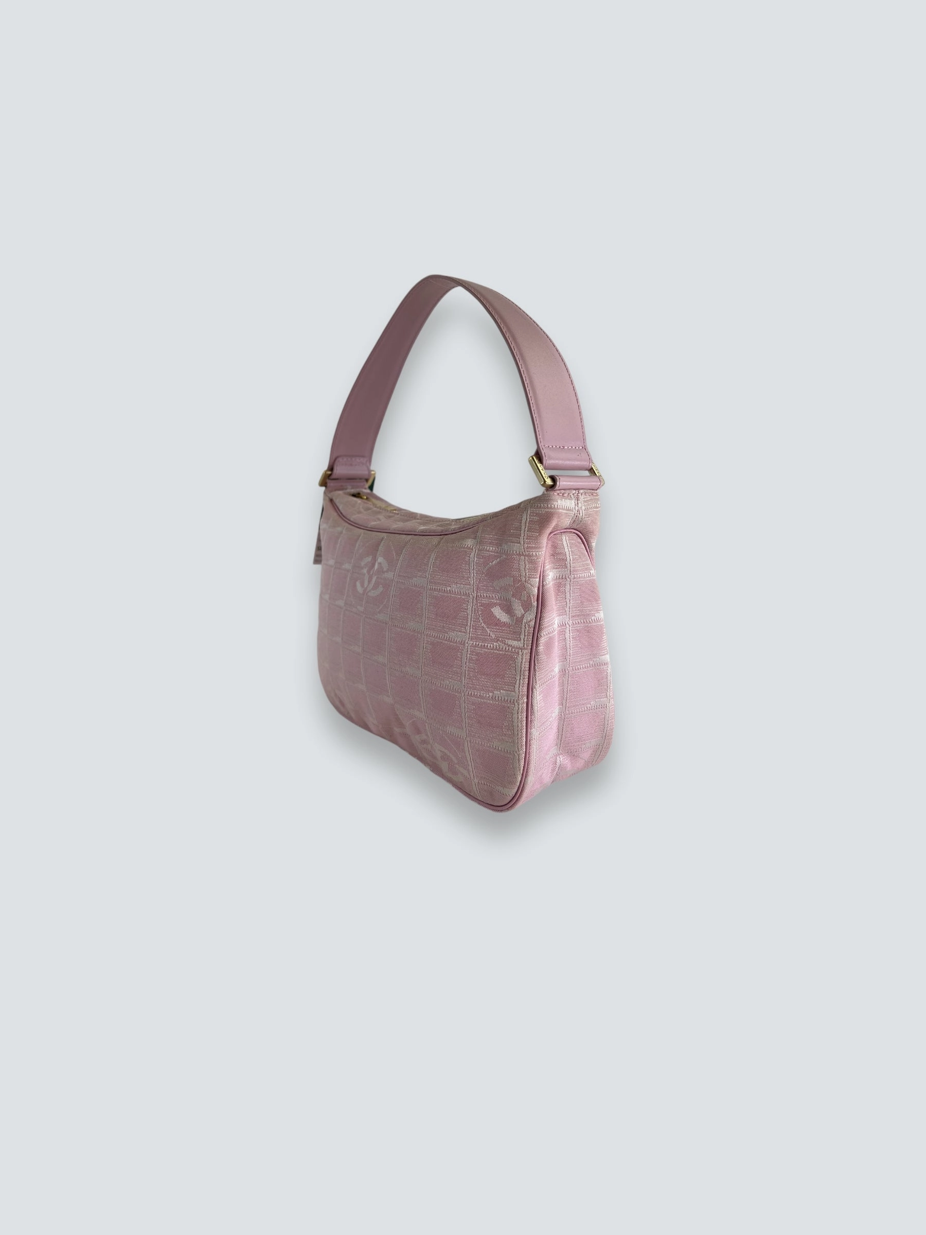 Chanel Pink Monogram Canvas Shoulder Bag