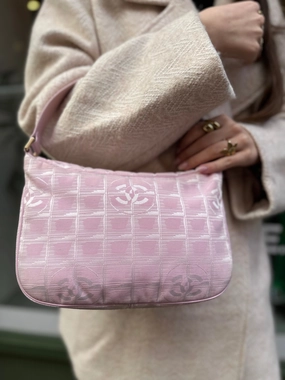 Chanel Pink Monogram Canvas Shoulder Bag
