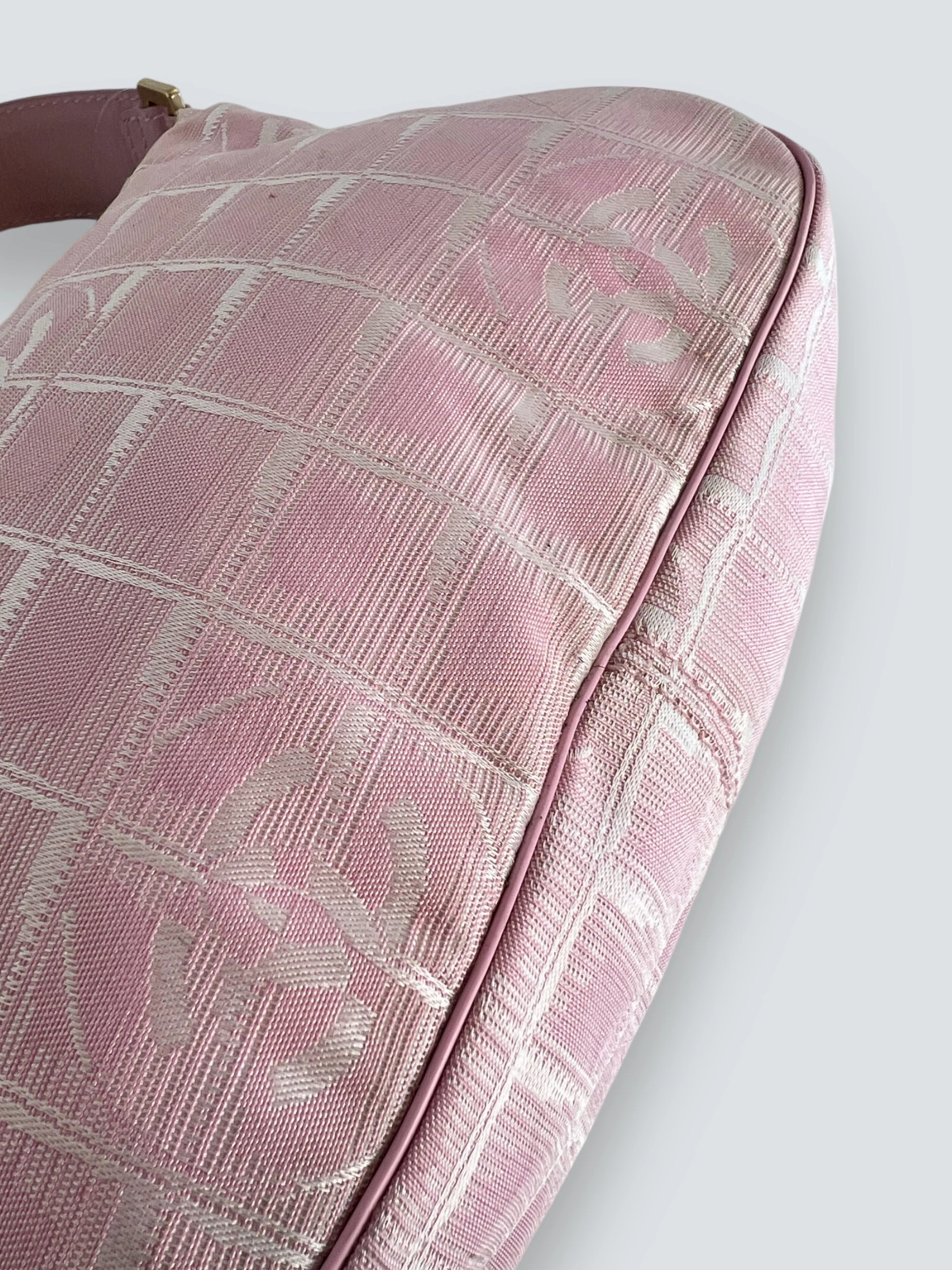 Chanel Pink Monogram Canvas Shoulder Bag