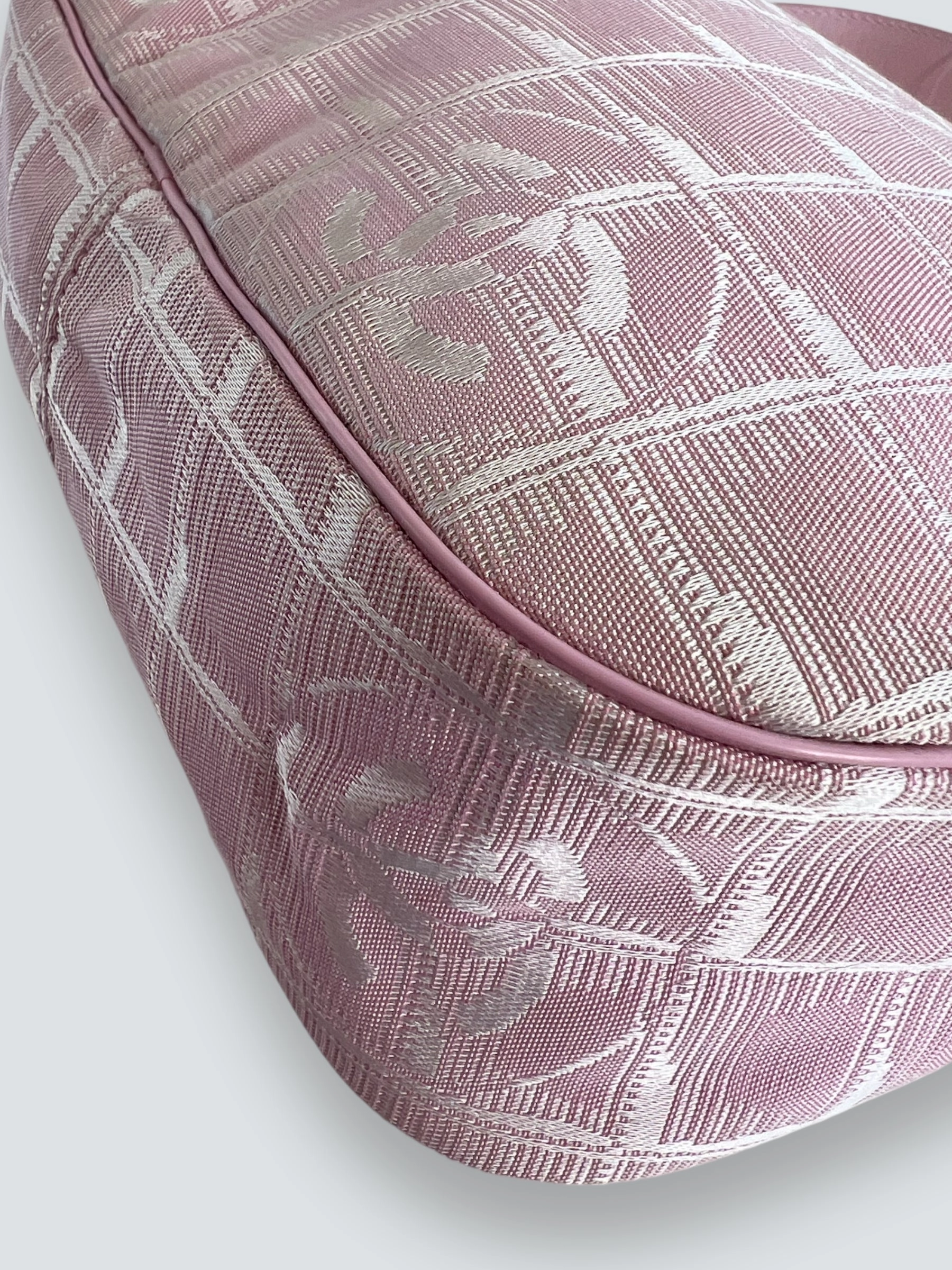 Chanel Pink Monogram Canvas Shoulder Bag