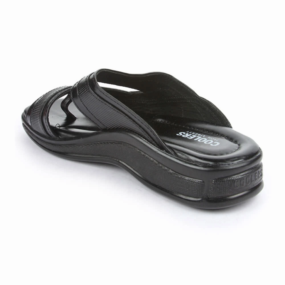 Coolers Casual Black Slippers For Men 2050-01 By Liberty