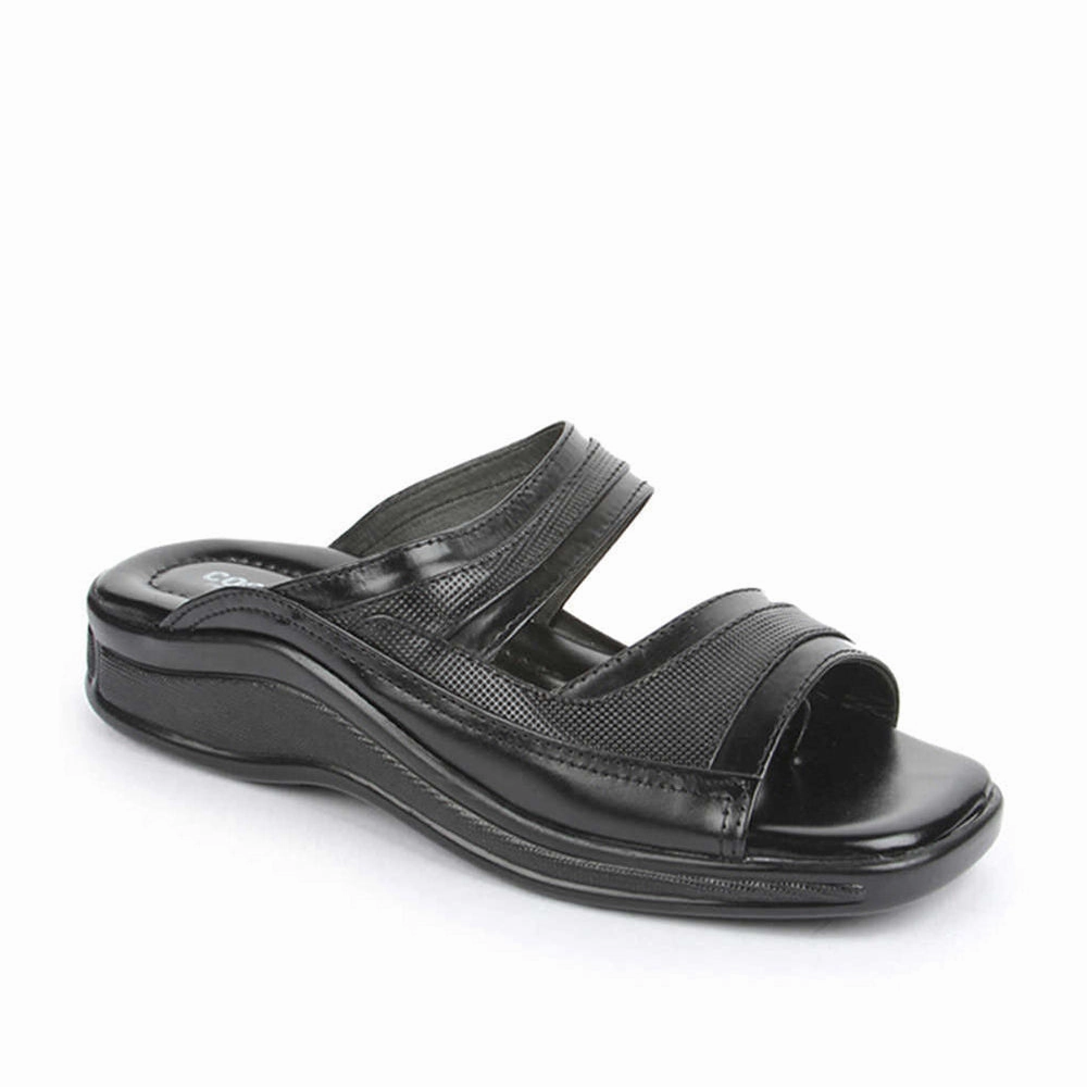 Coolers Casual Black Slippers For Men 2050-01 By Liberty