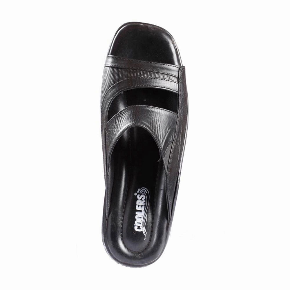 Coolers Casual Black Slippers For Men 2050-06 By Liberty