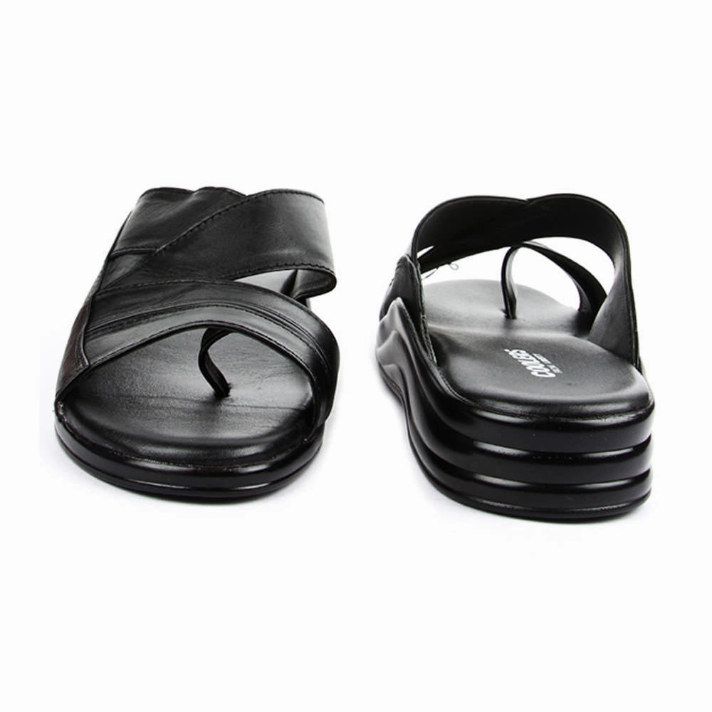 Coolers Casual Black Slippers For Men 7123-79 By Liberty