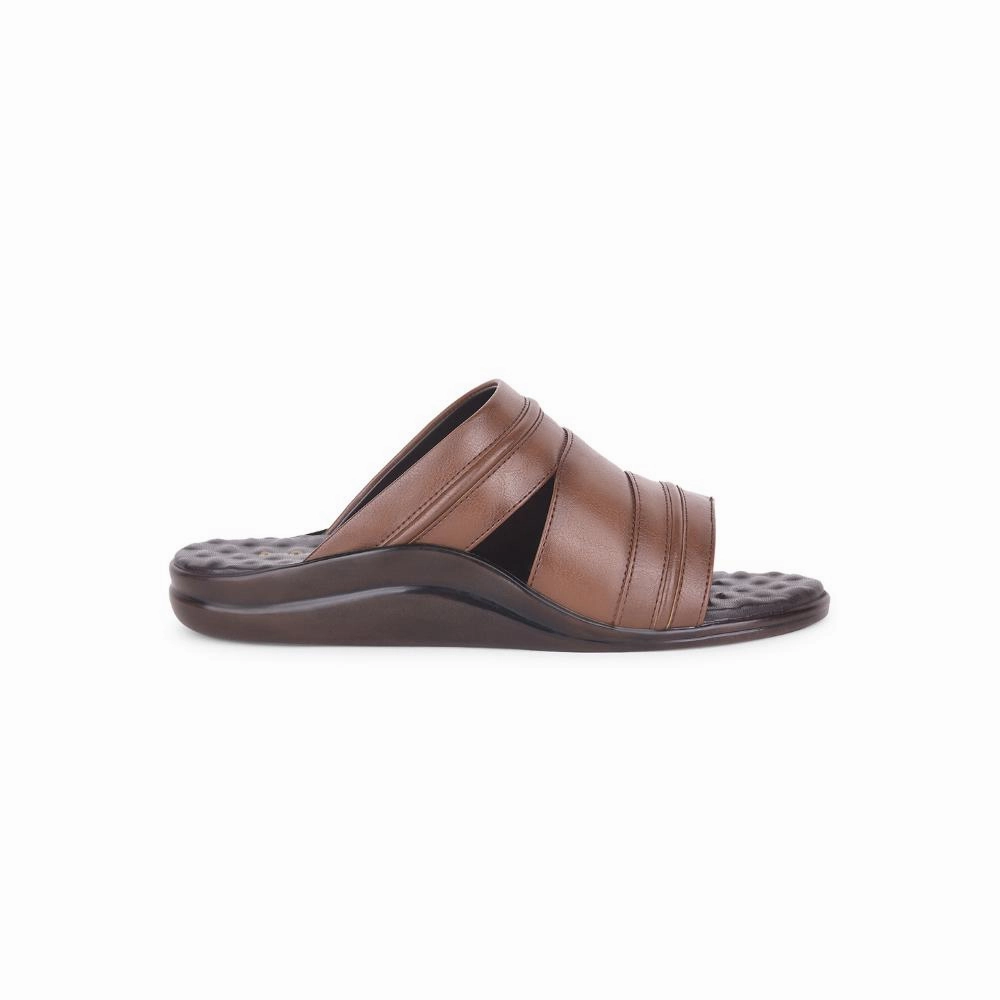Coolers Tan Casual Slippers For Men 7193-901 By Liberty