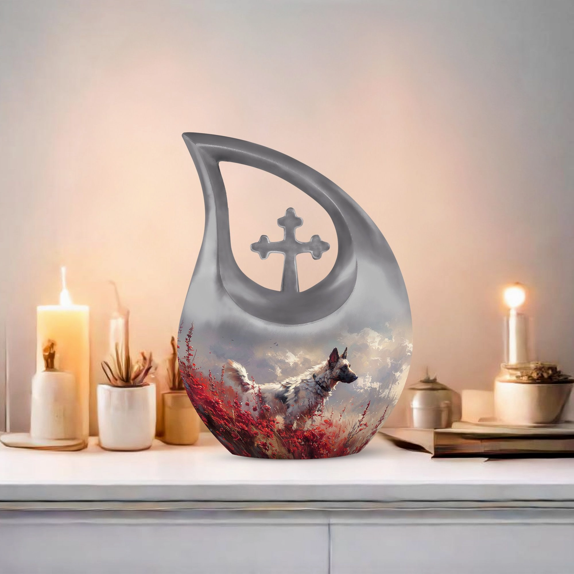 Crimson Wild Elegance Urn: Small Containers For Cremated Ashes