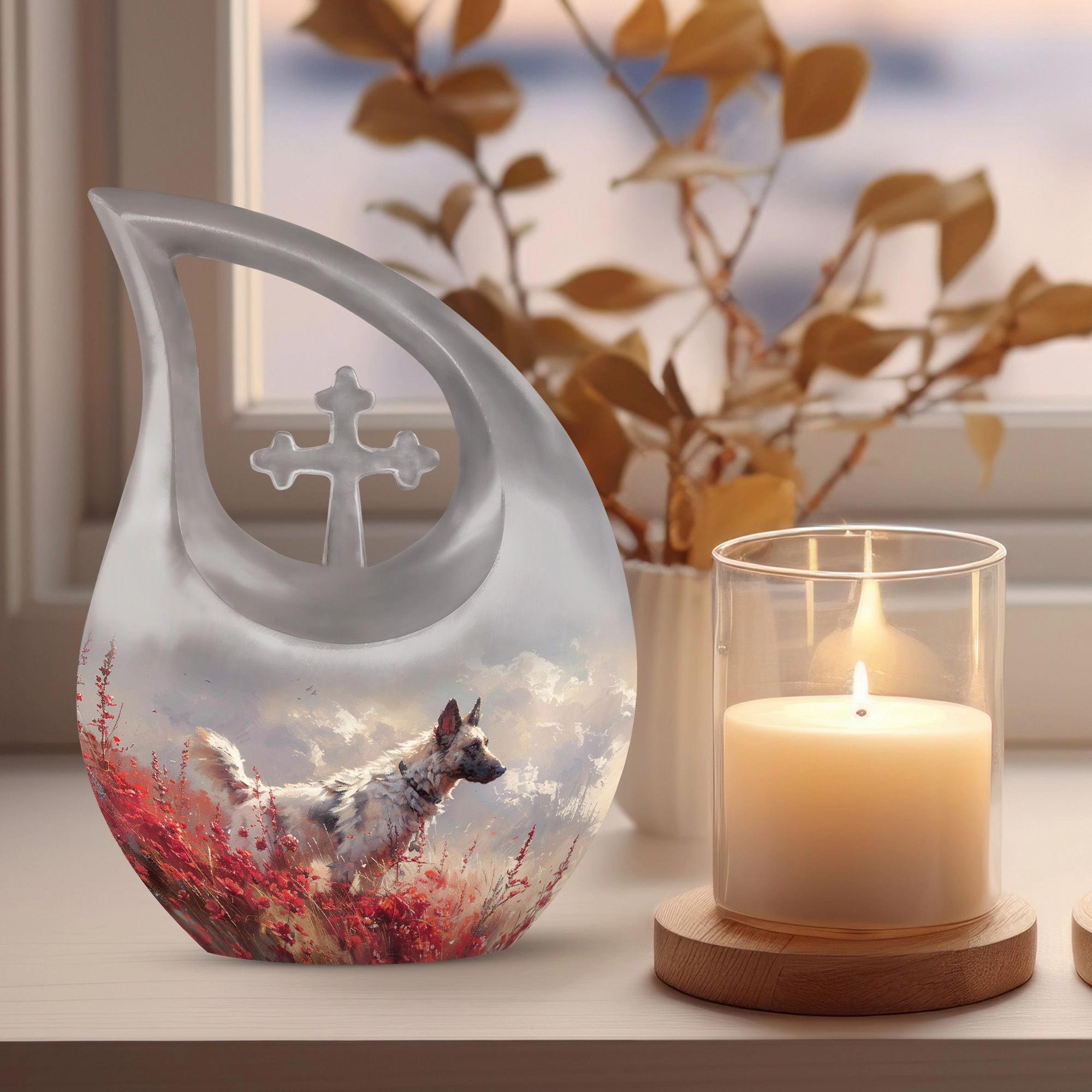 Crimson Wild Elegance Urn: Small Containers For Cremated Ashes