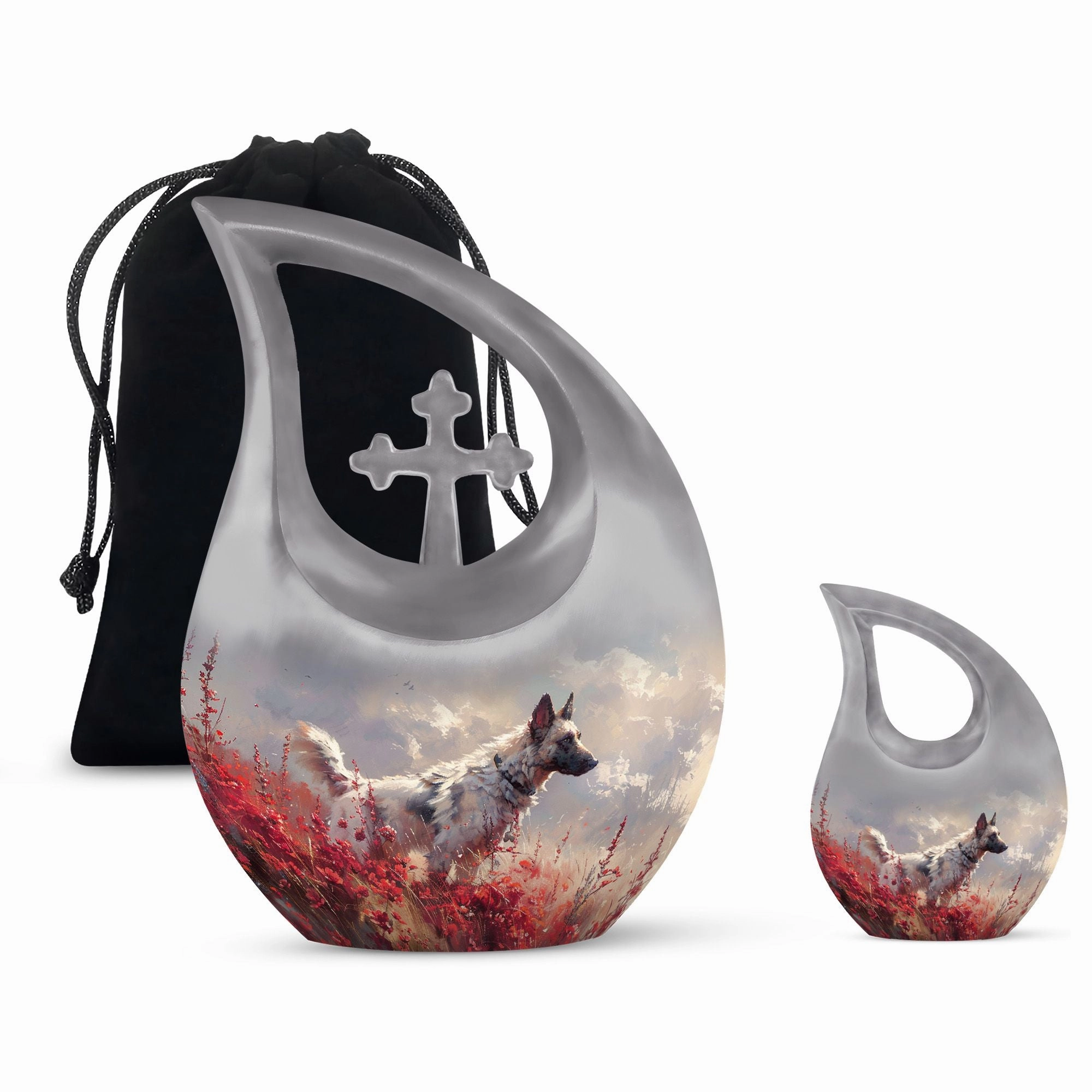 Crimson Wild Elegance Urn: Small Containers For Cremated Ashes