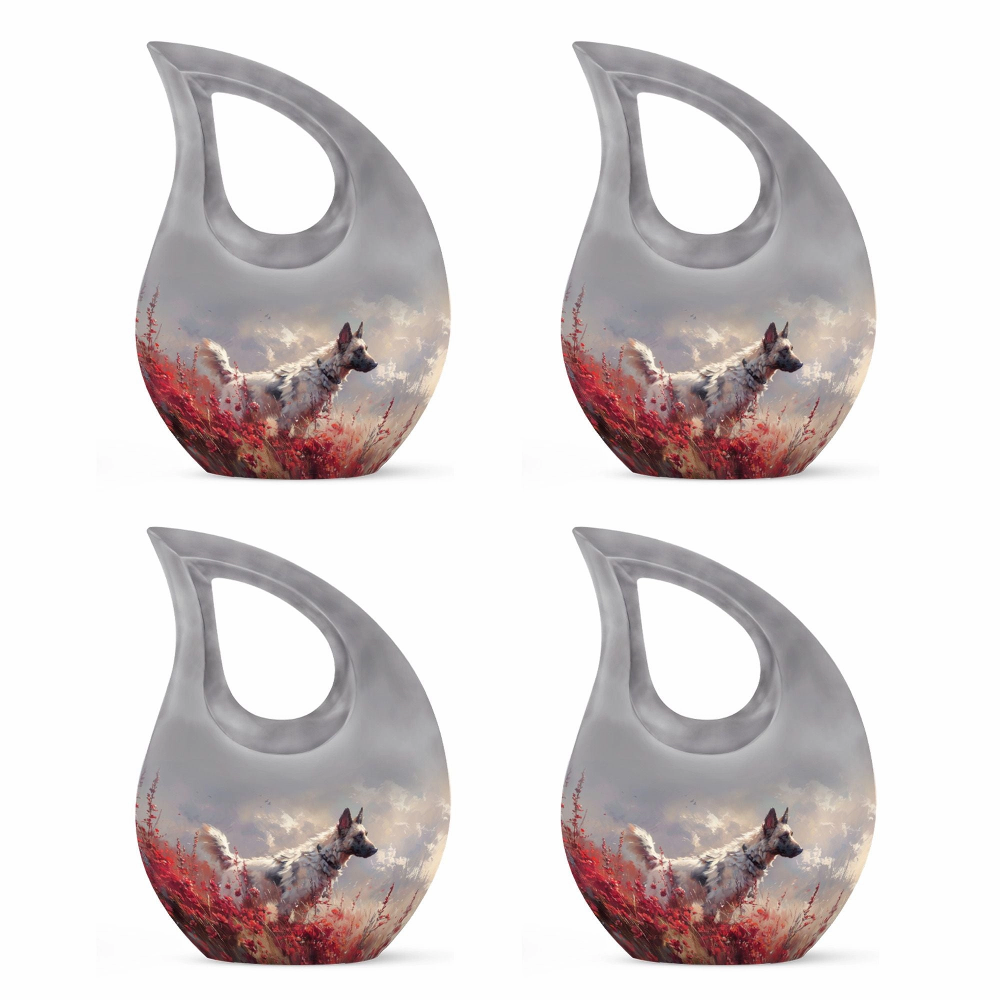 Crimson Wild Elegance Urn: Small Containers For Cremated Ashes