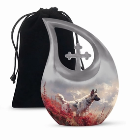 Crimson Wild Elegance Urn: Small Containers For Cremated Ashes