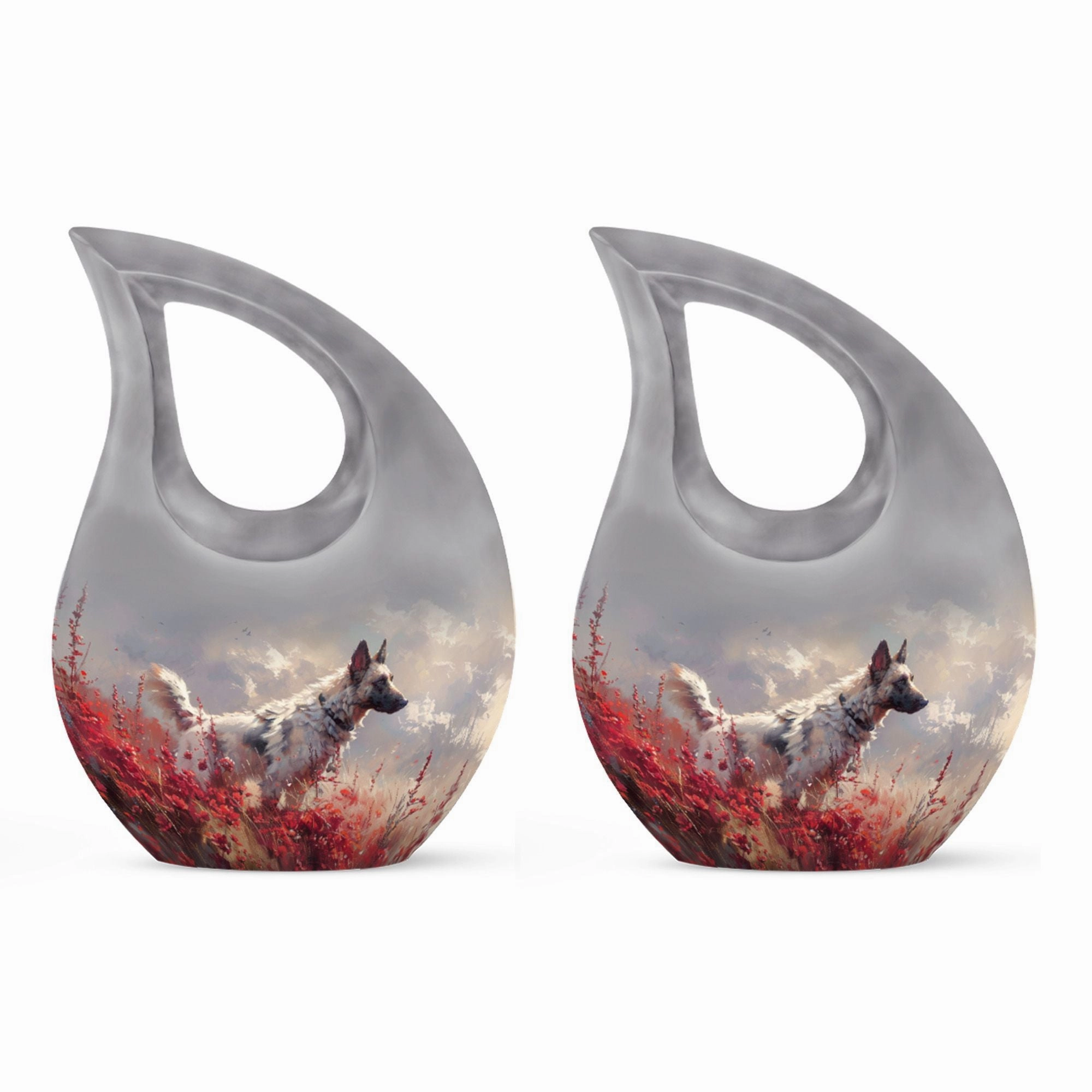 Crimson Wild Elegance Urn: Small Containers For Cremated Ashes