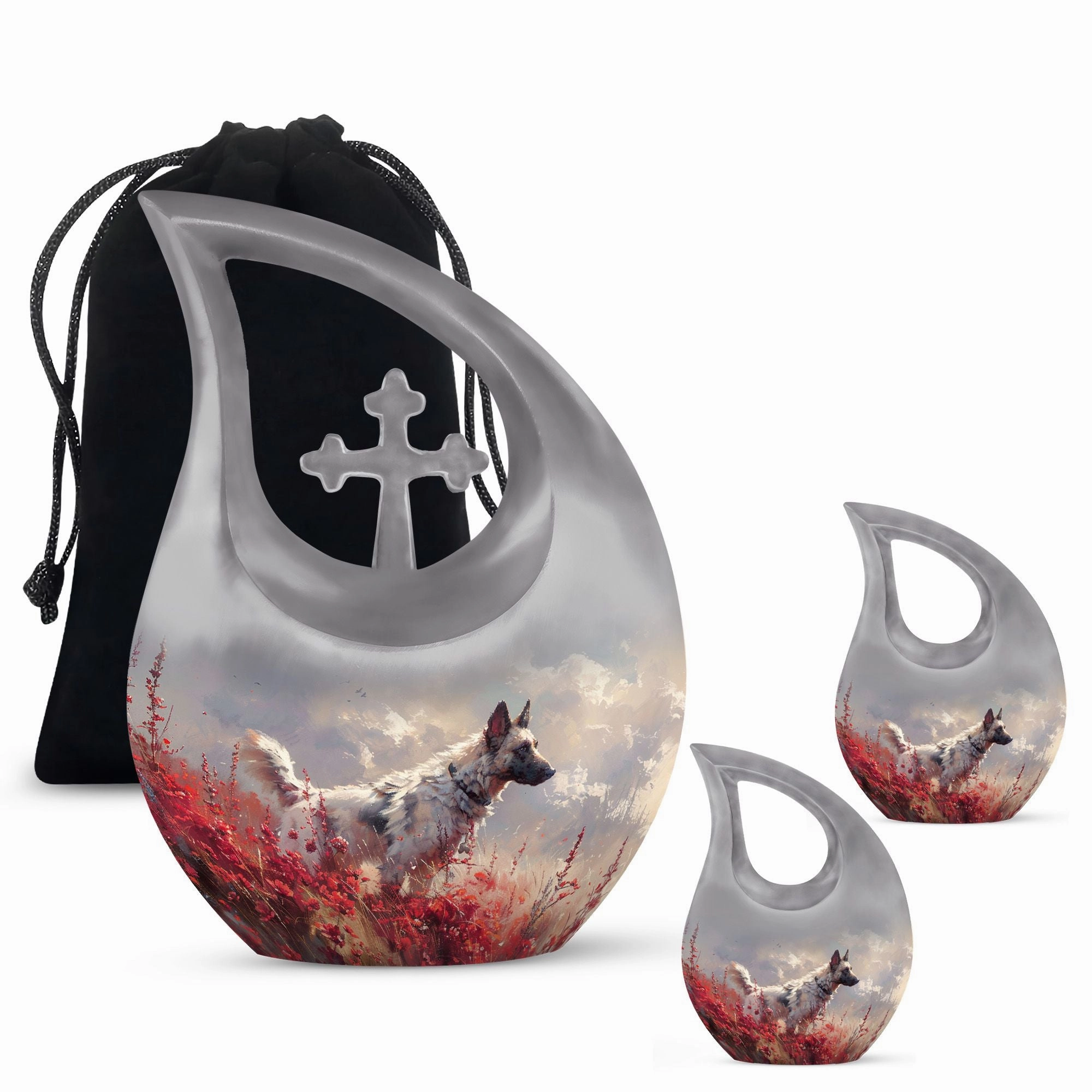 Crimson Wild Elegance Urn: Small Containers For Cremated Ashes