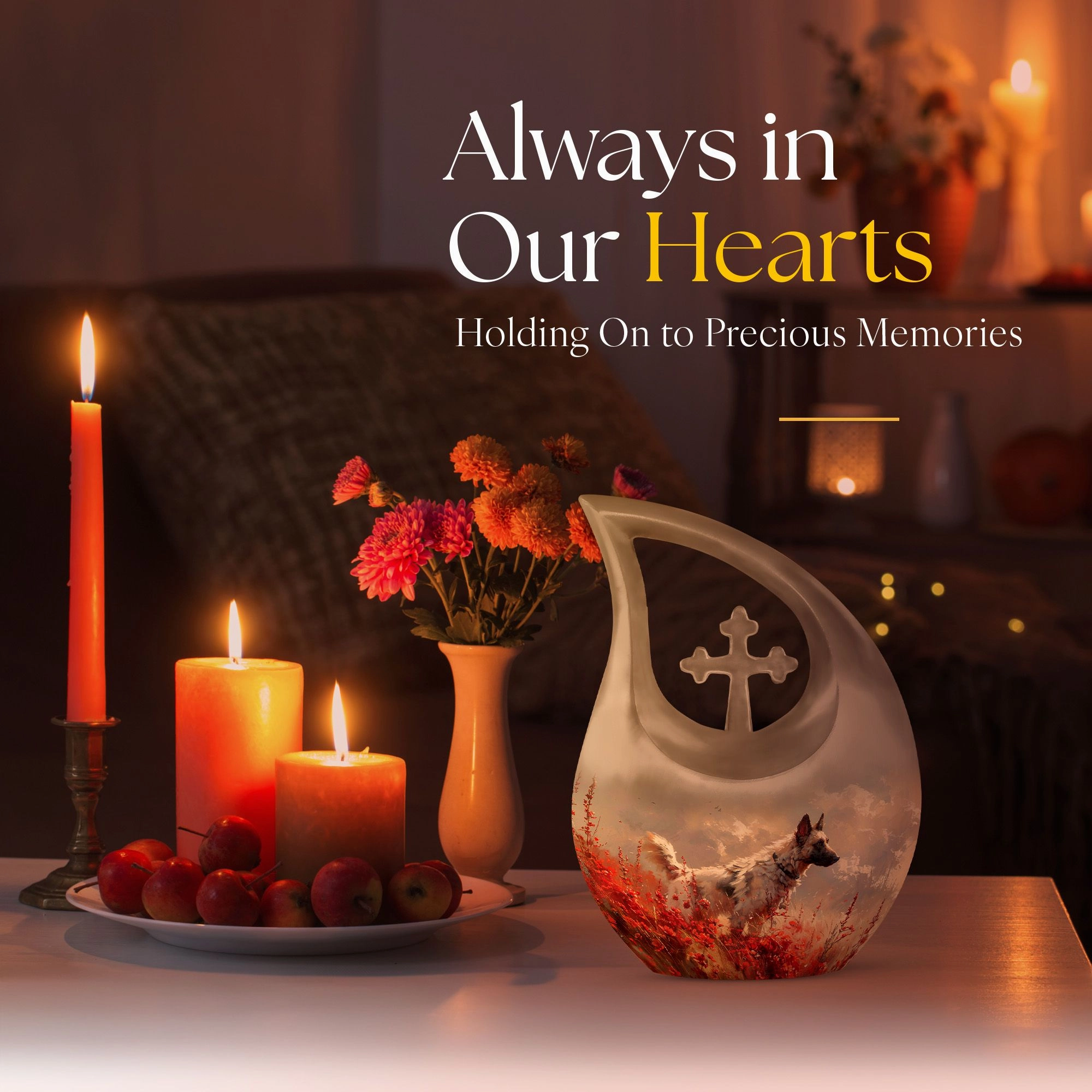 Crimson Wild Elegance Urn: Small Containers For Cremated Ashes
