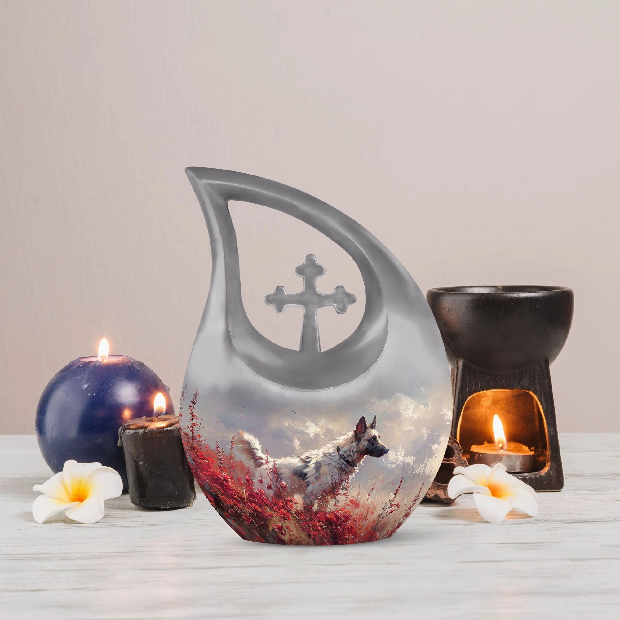 Crimson Wild Elegance Urn: Small Containers For Cremated Ashes