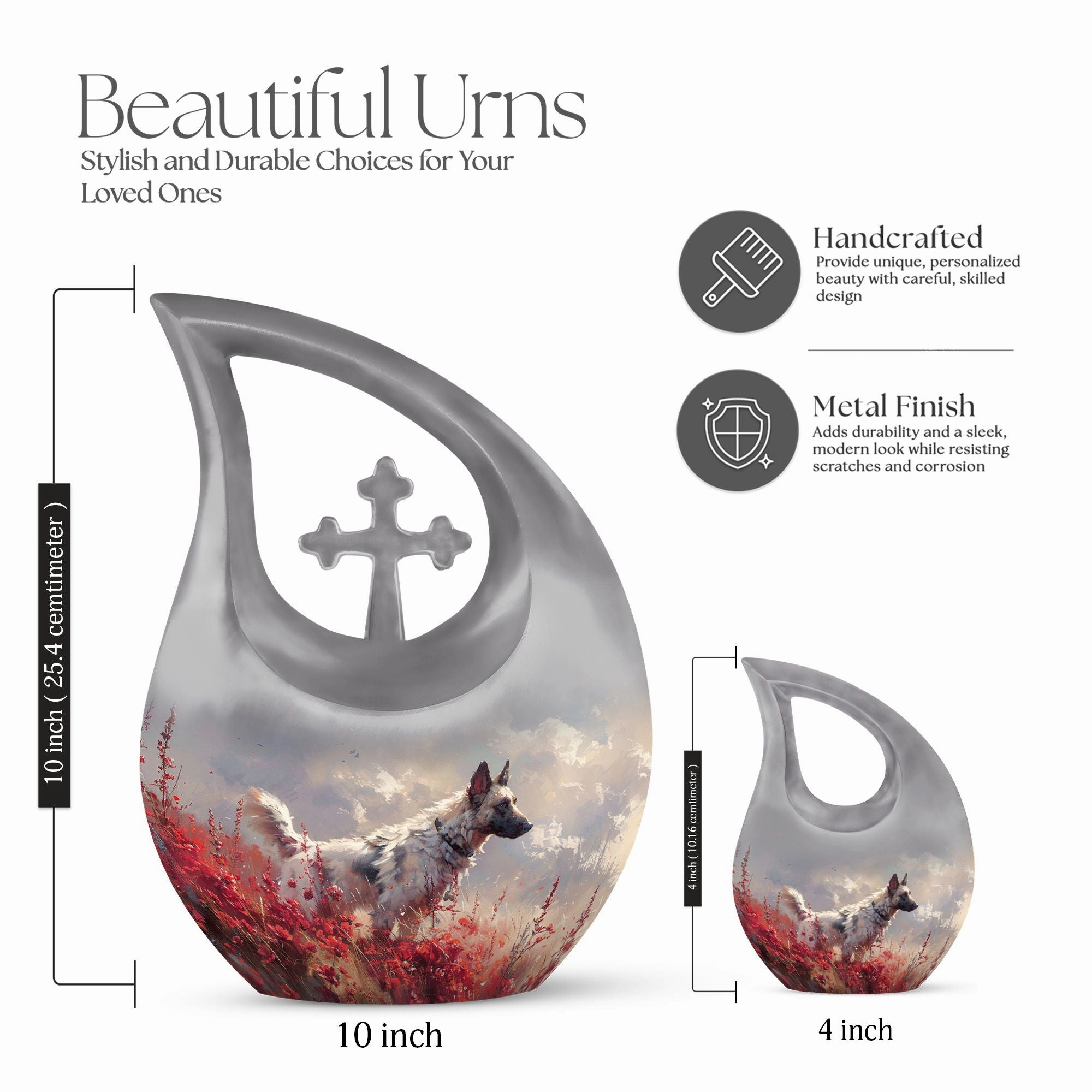Crimson Wild Elegance Urn: Small Containers For Cremated Ashes