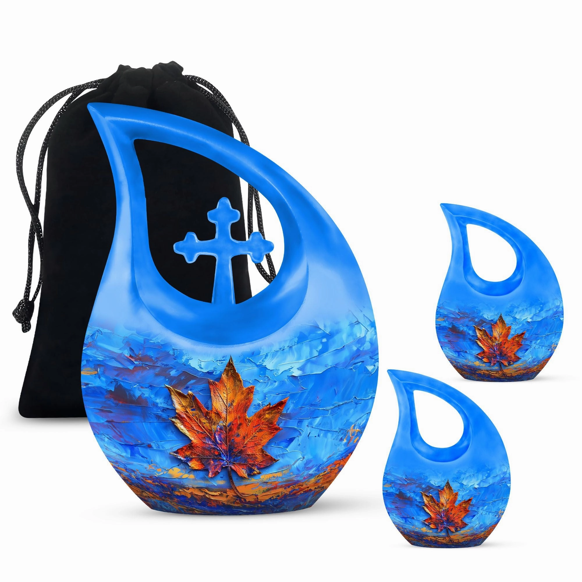 Cross-Drop Mapple Leaf Memorial Urn luxury cremation urn