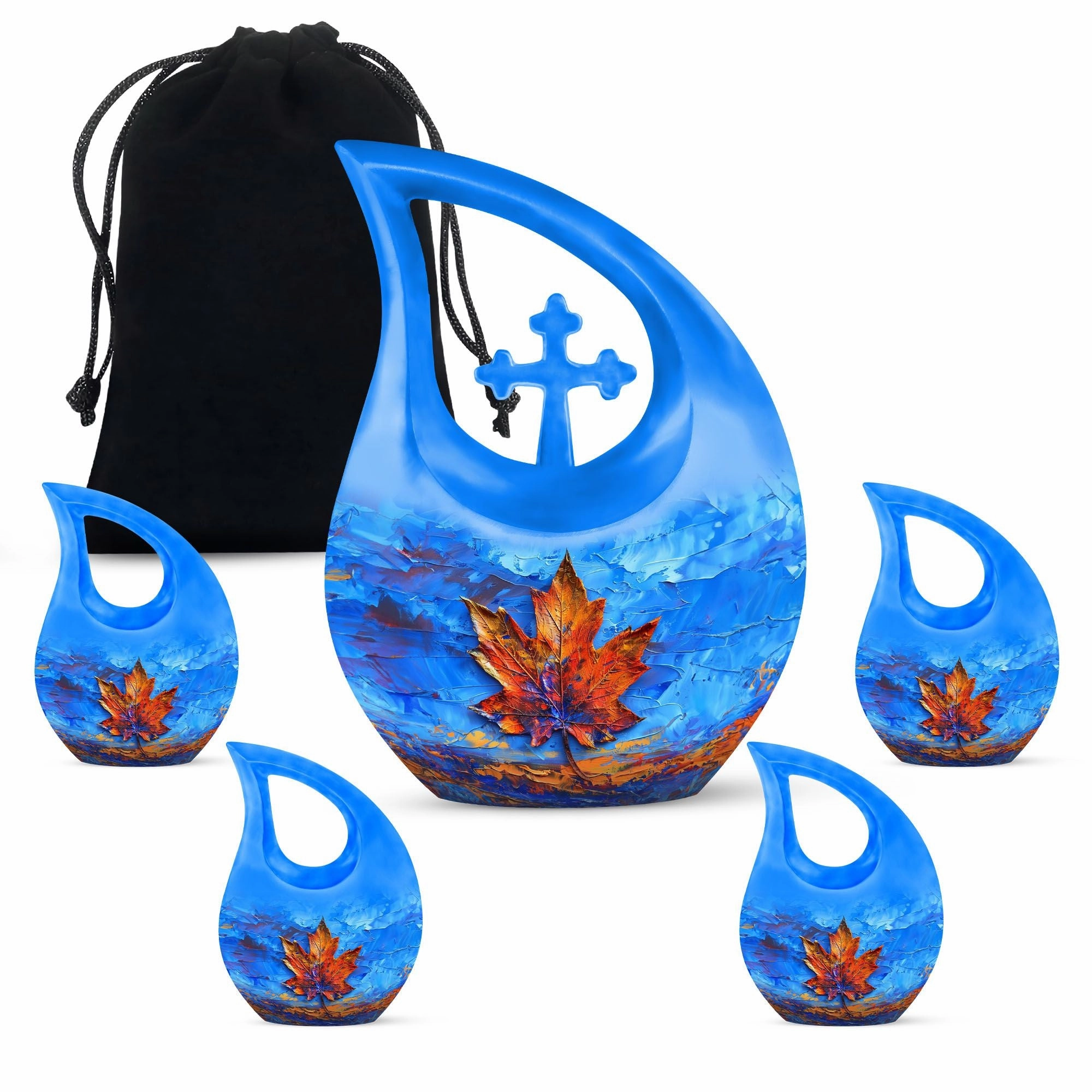 Cross-Drop Mapple Leaf Memorial Urn luxury cremation urn