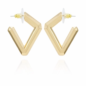 Diamond Shaped Hoop Earrings