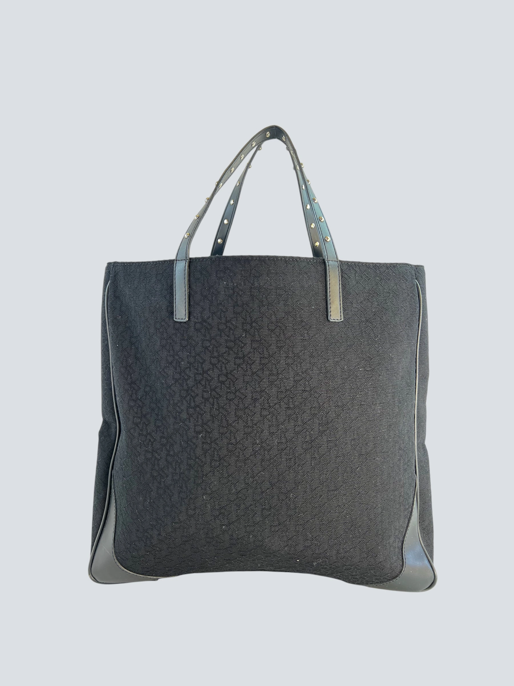 DKNY Black Monogram Canvas & Leather Tote